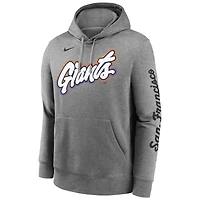 Sweat à capuche Nike City Connect Club 2025 pour homme, couleur charbon chiné, des Giants de San Francisco