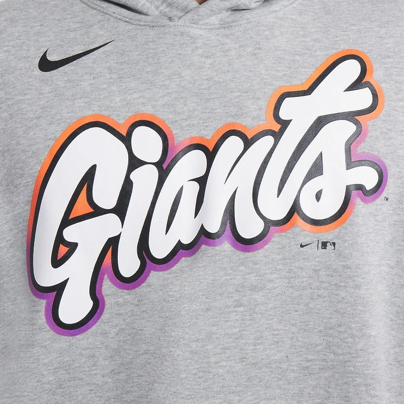 Sweat à capuche Nike City Connect Club 2025 pour homme, couleur charbon chiné, des Giants de San Francisco