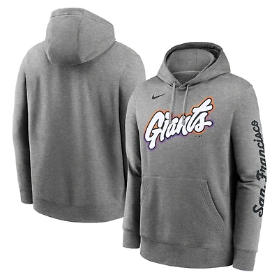 Sweat à capuche Nike City Connect Club 2025 pour homme, couleur charbon chiné, des Giants de San Francisco