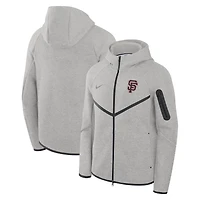 Men's Nike  Heather Charcoal San Francisco Giants Tech Fleece Windrunner Full-Zip Hoodie Jacket