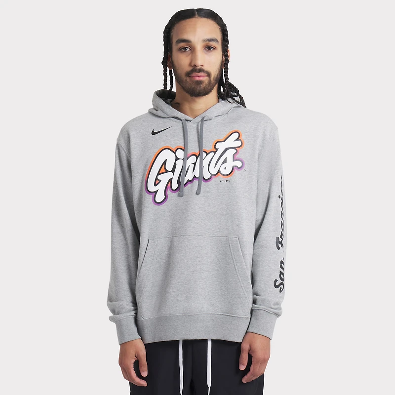 Sweat à capuche Nike City Connect Club 2025 pour homme, gris chiné, San Francisco Giants