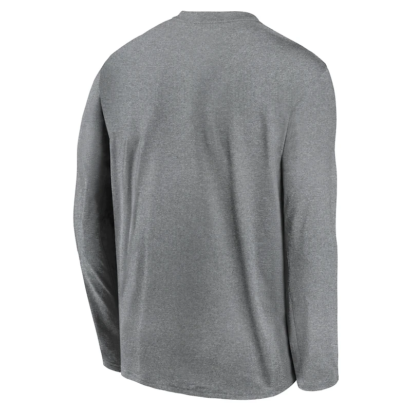 Men's Nike Heather Gray San Francisco Giants Authentic Collection Team Logo Legend Performance Long Sleeve T-Shirt