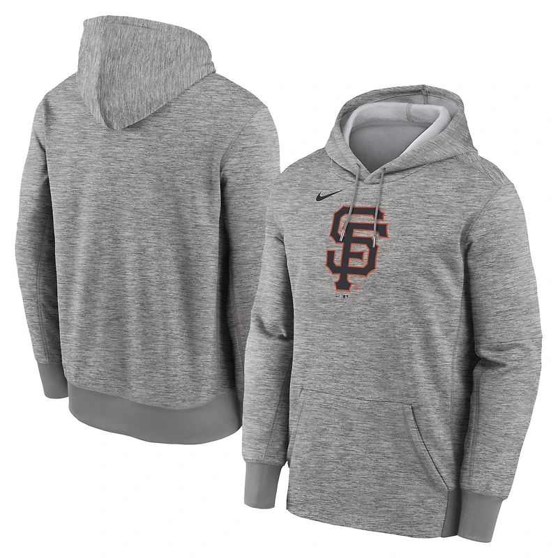 Sweat à capuche Therma Nike pour homme, gris chiné, logo principal des Giants de San Francisco