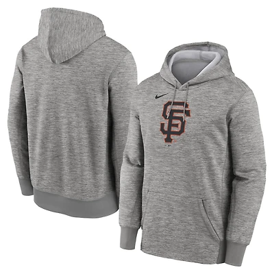 Sweat à capuche Therma Nike pour homme, gris chiné, logo principal des Giants de San Francisco