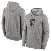 Sweat à capuche Therma Nike pour homme, gris chiné, logo principal des Giants de San Francisco