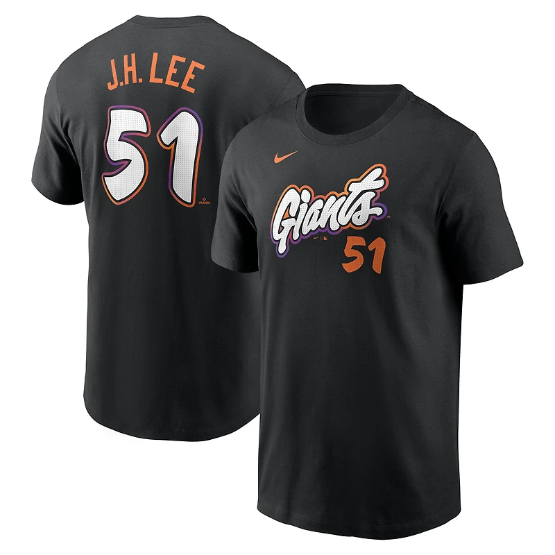 T-shirt Nike Jung Hoo Lee pour homme, anthracite, San Francisco Giants 2025 City Connect Fuse, nom et numéro