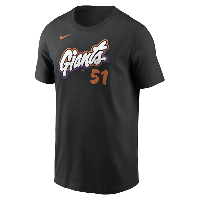 T-shirt Nike Jung Hoo Lee noir San Francisco Giants City Connect avec nom et numéro pour homme