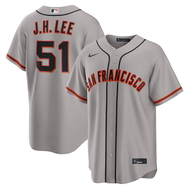 Maillot réplique Nike Jung Hoo Lee Gray des Giants de San Francisco (extérieur) pour homme
