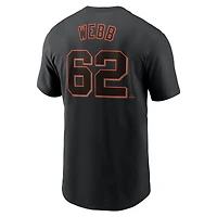 Men's Nike Logan Webb Black San Francisco Giants Fuse Name & Number T-Shirt