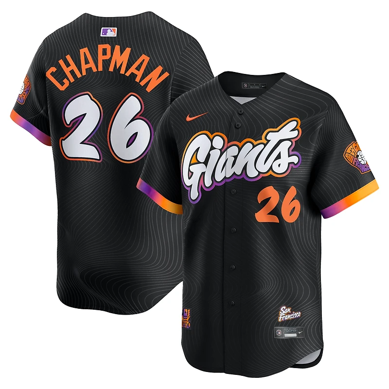 Maillot Nike Matt Chapman anthracite pour homme des Giants de San Francisco City Connect 2025 Limited
