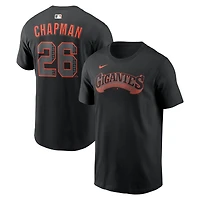 T-shirt Nike Matt Chapman noir pour homme, San Francisco Giants, nom et numéro alternatifs