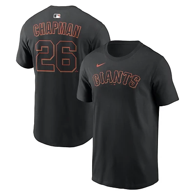 T-shirt domicile Nike Matt Chapman noir pour homme, San Francisco Giants, avec nom et numéro