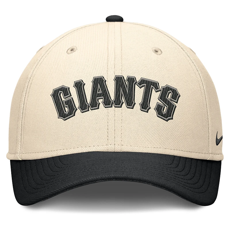 Men's Nike Natural/Black San Francisco Giants Statement Rise Performance Flex Hat