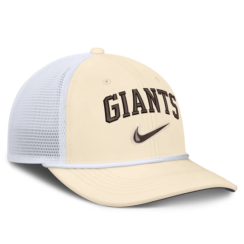 Men's Nike Natural/White San Francisco Giants Rise Dri-FIT Trucker Adjustable Hat​