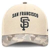 Men's Nike Natural San Francisco Giants Camo Natural Pack Rise Adjustable Trucker Hat