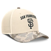 Men's Nike Natural San Francisco Giants Camo Natural Pack Rise Adjustable Trucker Hat
