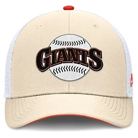 Men's Nike  Natural San Francisco Giants Cooperstown Collection Dri-FIT Rise Trucker Adjustable Hat