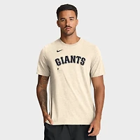 Men's Nike Natural San Francisco Giants Wordmark Tri-Blend T-Shirt