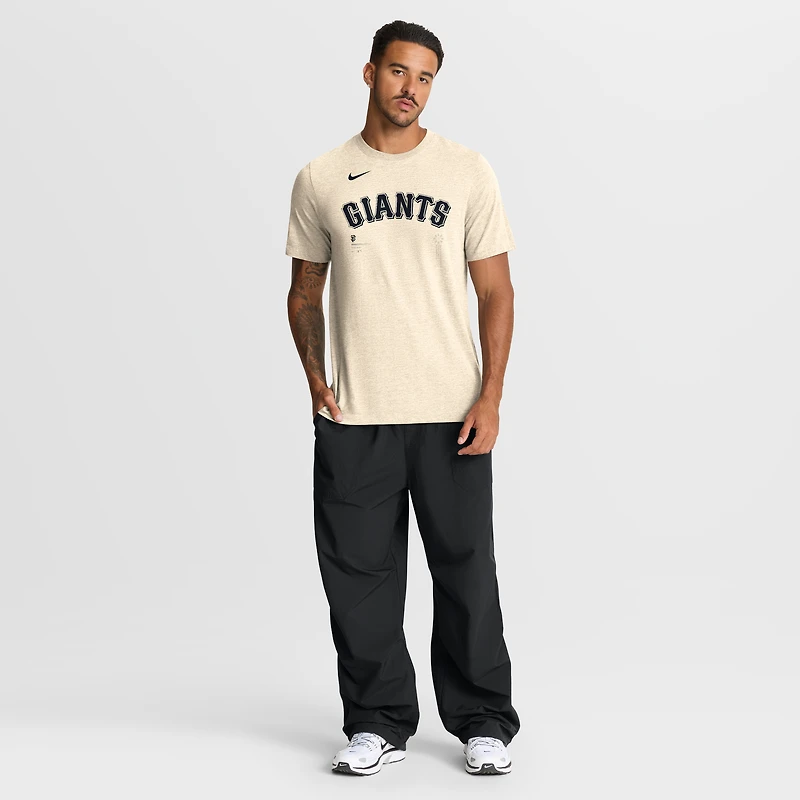 Men's Nike Natural San Francisco Giants Wordmark Tri-Blend T-Shirt