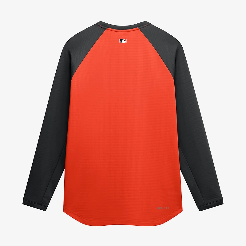Sweat-shirt raglan Nike Dri-FIT Authentic Collection pour homme, orange, San Francisco Giants