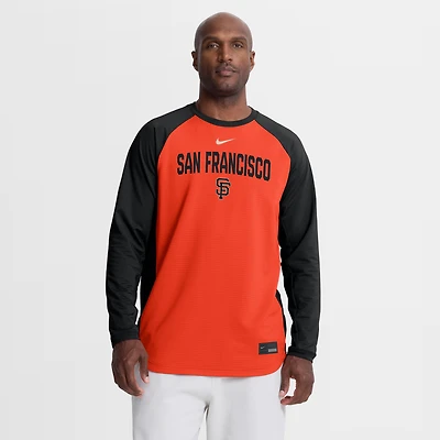Men's Nike Orange San Francisco Giants Authentic Collection Raglan Dri-FIT Sweatshirt