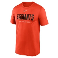 T-shirt Nike orange San Francisco Giants Knockout Legend Performance pour homme