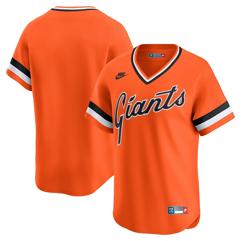 Maillot Nike orange rétro des Giants de San Francisco pour homme, collection limitée Cooperstown