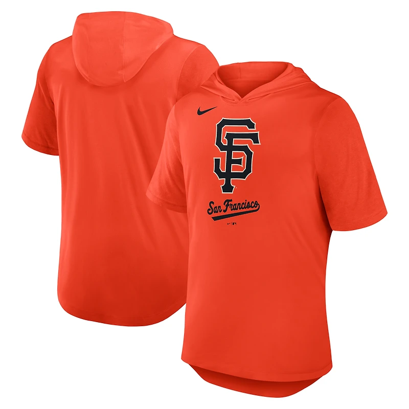 Men's Nike Orange San Francisco Giants Tri-Blend Hoodie T-Shirt
