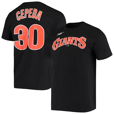 T-shirt Nike Orlando Cepeda noir pour homme, San Francisco Giants, nom et numéro