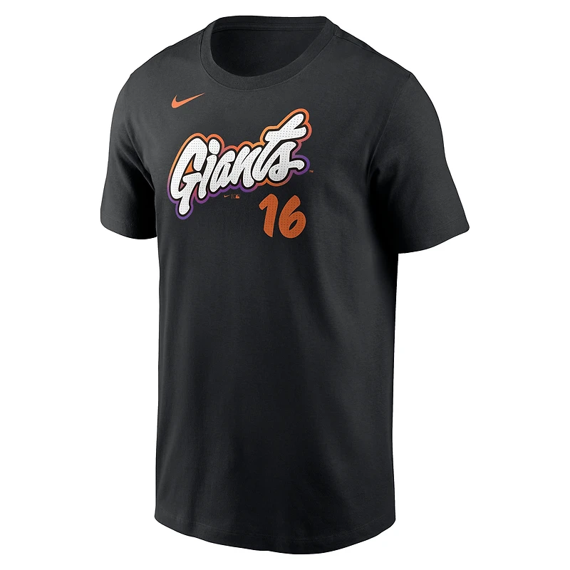 T-shirt Nike Rafael Devers noir pour homme, San Francisco Giants 2025 City Connect Fuse, nom et numéro