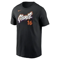 T-shirt Nike Rafael Devers noir pour homme, San Francisco Giants 2025 City Connect Fuse, nom et numéro