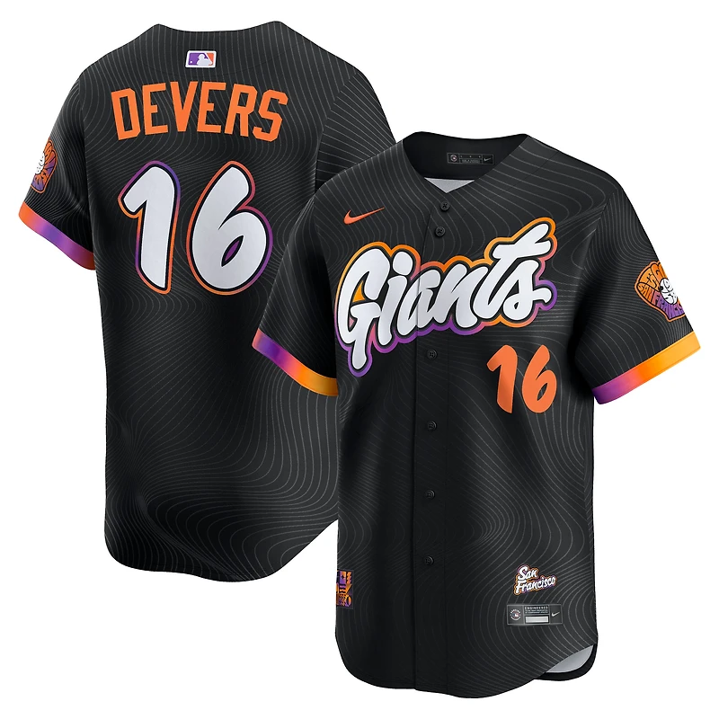 Maillot Nike Rafael Devers noir pour homme, édition limitée City Connect 2025 des Giants de San Francisco