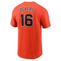 T-shirt Nike Rafael Devers orange pour homme avec nom et numéro des Giants de San Francisco