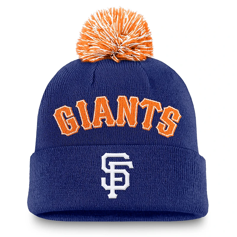 Men's Nike  Royal San Francisco Giants Peak Cuffed Knit Hat with Pom