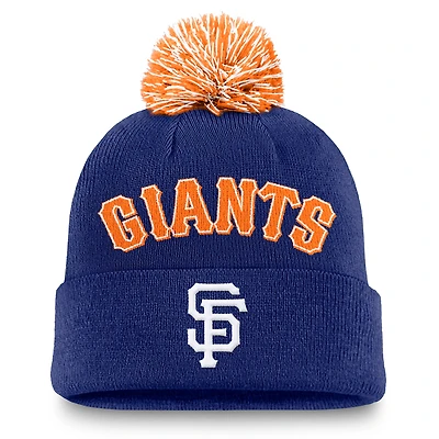 Men's Nike  Royal San Francisco Giants Peak Cuffed Knit Hat with Pom