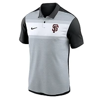 Polo Nike Dri-FIT à rayures Vapor blanc/noir pour homme des Giants de San Francisco