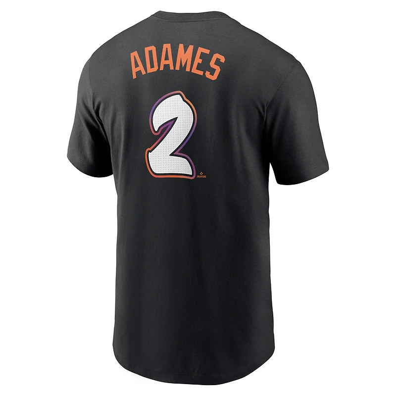 T-shirt Nike Willy Adames noir pour homme, San Francisco Giants 2025 City Connect Fuse, nom et numéro