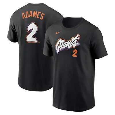 T-shirt Nike Willy Adames noir pour homme, San Francisco Giants 2025 City Connect Fuse, nom et numéro