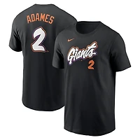 T-shirt Nike Willy Adames noir pour homme, San Francisco Giants 2025 City Connect Fuse, nom et numéro