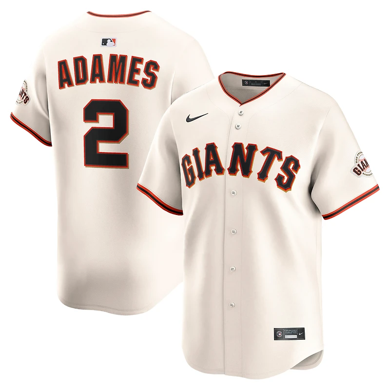 Maillot de joueur alternatif Nike Willy Adames pour homme, couleur crème, des Giants San Francisco