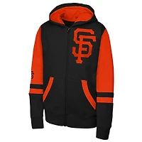 Men's Outerstuff Black San Francisco Giants Stadium Colorblock Full-Zip Hoodie
