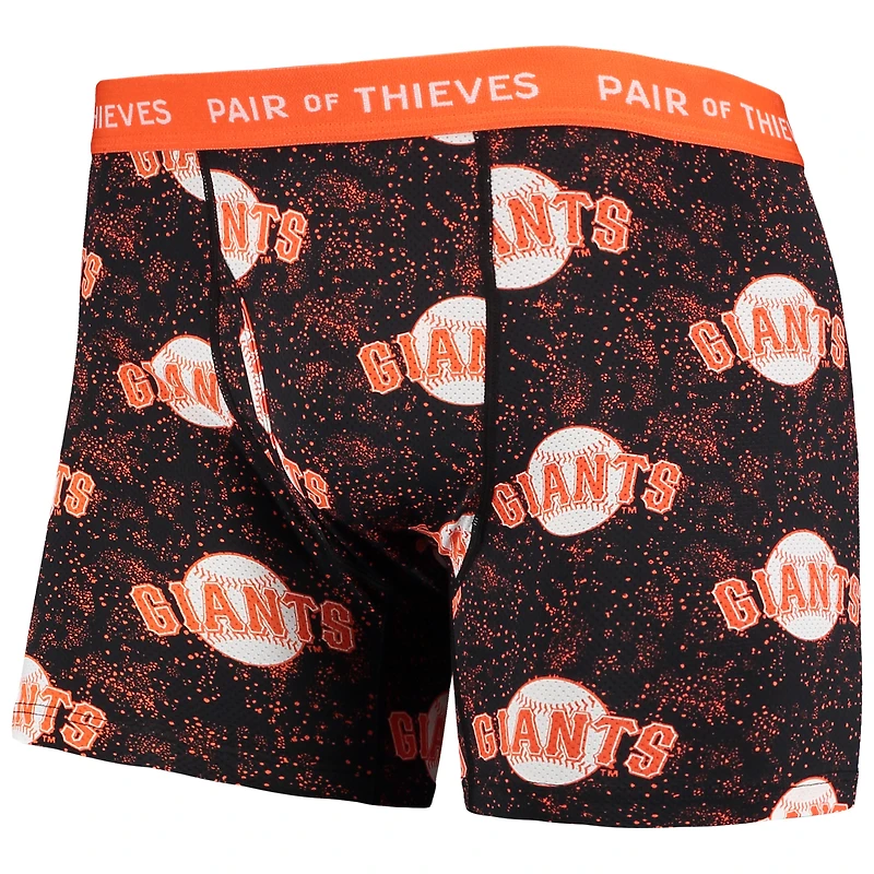 Men's Pair of Thieves Black San Francisco Giants Super Fit 2-Pack Boxer Briefs Set