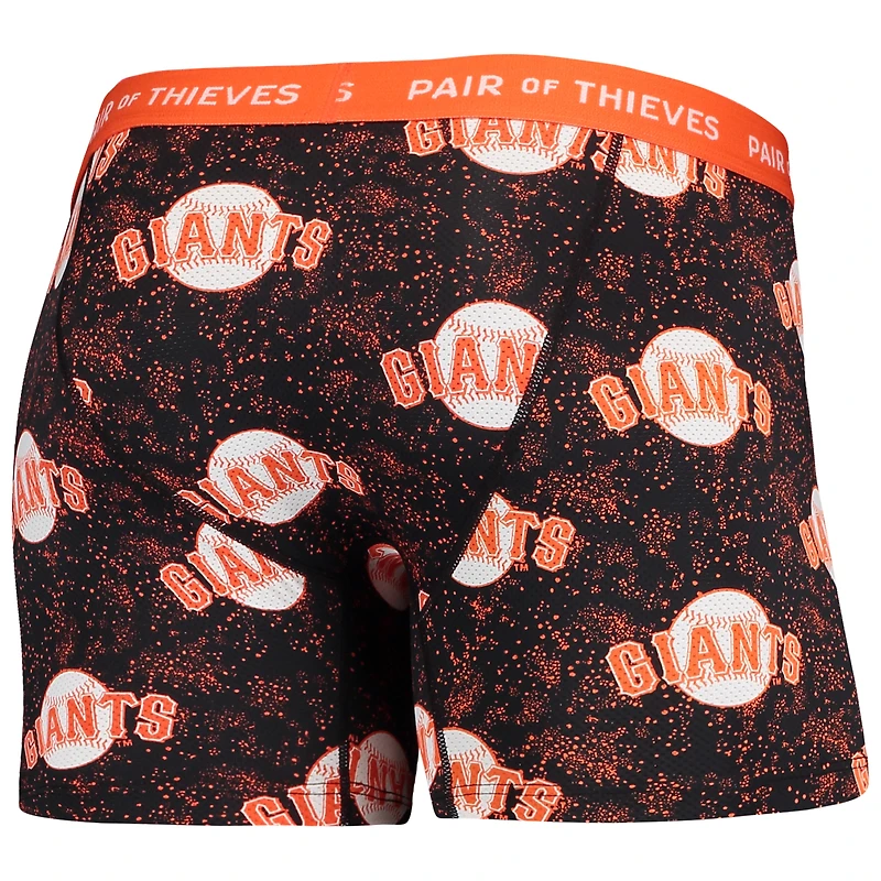 Men's Pair of Thieves Black San Francisco Giants Super Fit 2-Pack Boxer Briefs Set