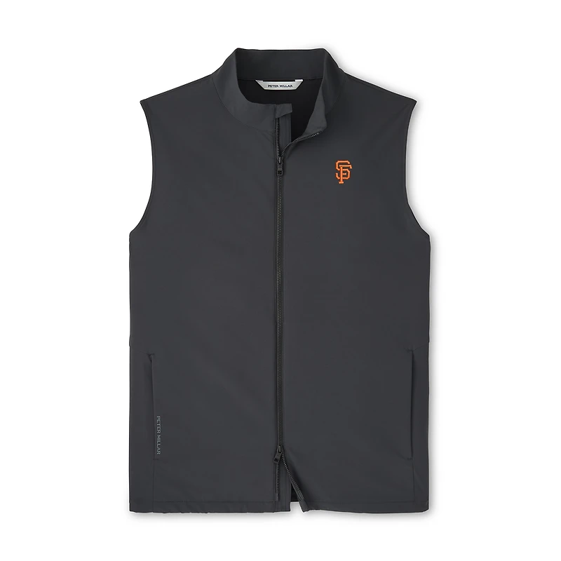 Men's Peter Millar Black San Francisco Giants Dunes Full-Zip Vest