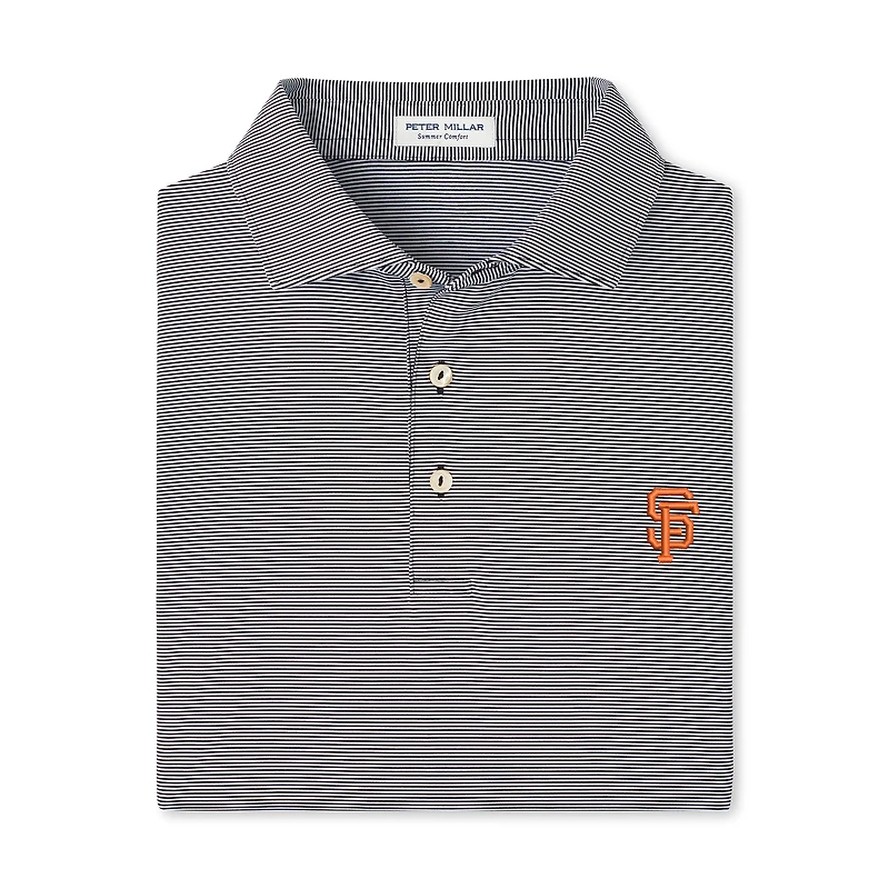 Men's Peter Millar Black San Francisco Giants Jubilee Stripe Stretch Jersey Polo