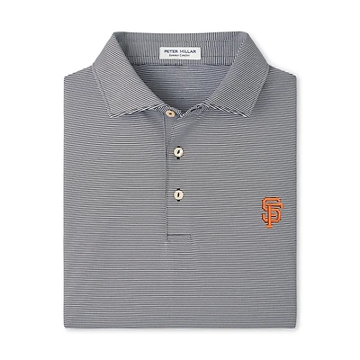 Men's Peter Millar Black San Francisco Giants Jubilee Stripe Stretch Jersey Polo