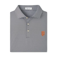 Men's Peter Millar Black San Francisco Giants Jubilee Stripe Stretch Jersey Polo