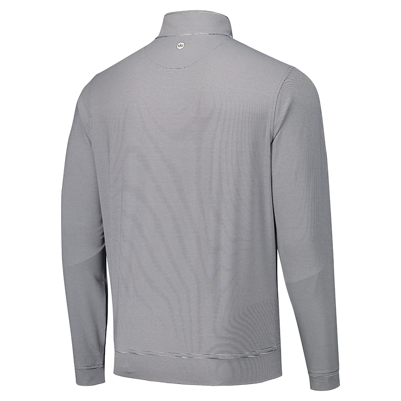 Men's Peter Millar Black San Francisco Giants Perth Sugar Stripe Performance Quarter-Zip Top