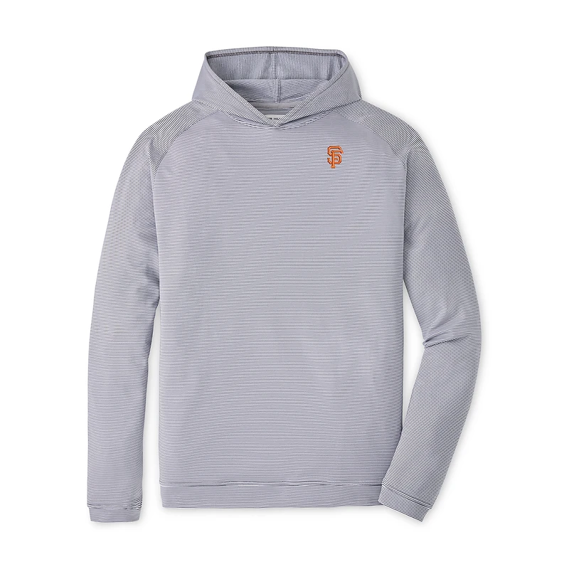 Men's Peter Millar Gray San Francisco Giants Pine Sugar Stripe Performance Hoodie
