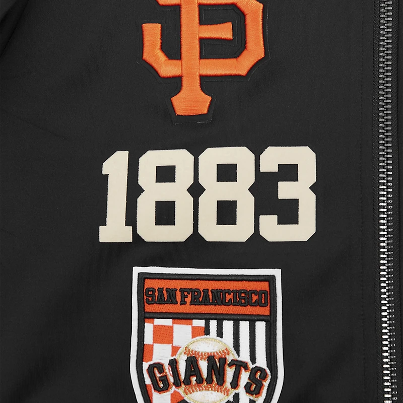 Veste de survêtement entièrement zippée Pro Standard pour hommes, San Francisco Giants Fast Lane, noire